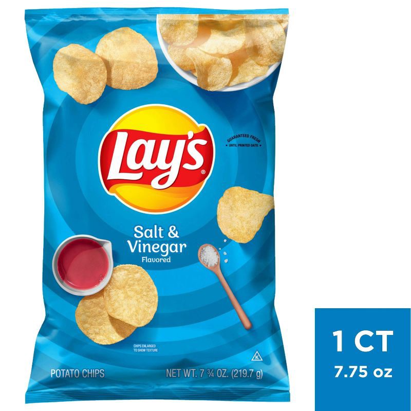 slide 1 of 3, Lay's Salt & Vinegar Flavored Potato Chips - 7.75oz, 7.75 oz