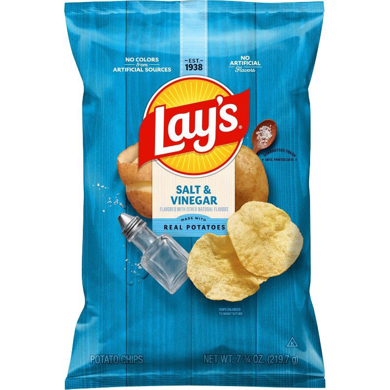 slide 1 of 6, Lay's Salt & Vinegar Flavored Potato Chips - 7.75oz, 7.75 oz