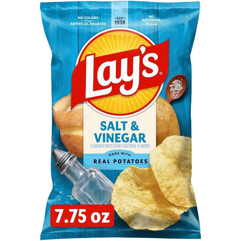 slide 1 of 7, Lay's Salt & Vinegar Flavored Potato Chips - 7.75oz, 7.75 oz