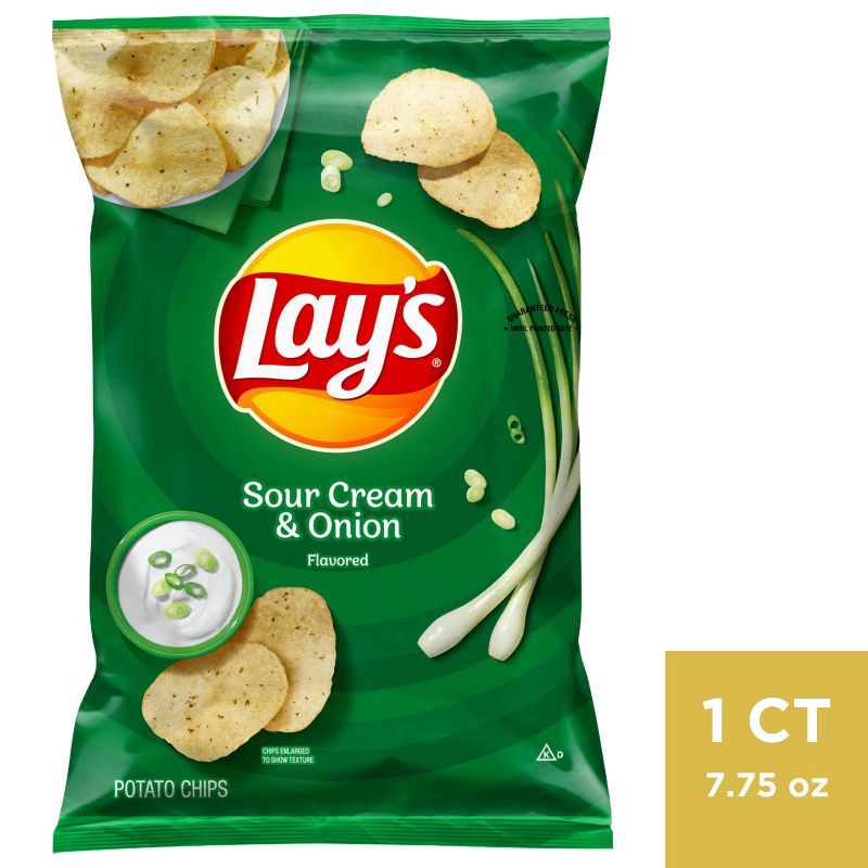 slide 1 of 3, Lay's Sour Cream & Onion Flavored Potato Chips - 7.75oz, 7.75 oz