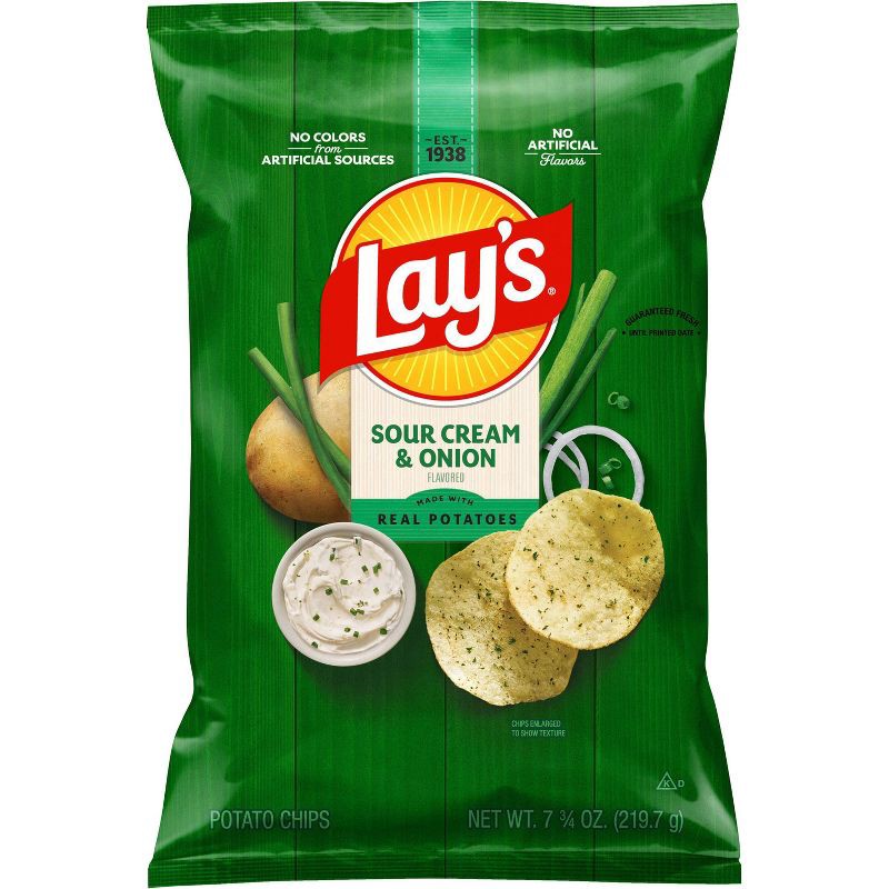 slide 1 of 6, Lay's Sour Cream & Onion Flavored Potato Chips - 7.75oz, 7.75 oz