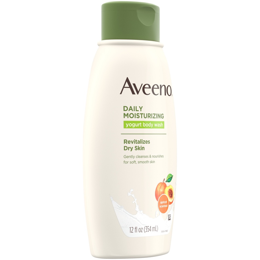 slide 2 of 6, Aveeno Daily Moisturizing Yogurt Body Wash Apricot And Honey, 12 fl oz