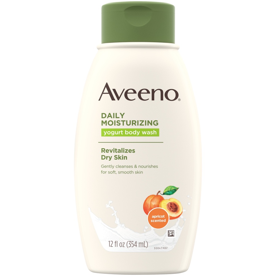 slide 1 of 6, Aveeno Daily Moisturizing Yogurt Body Wash Apricot And Honey, 12 fl oz