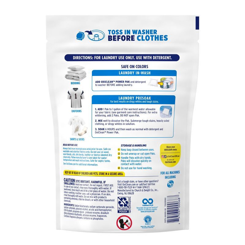 slide 2 of 10, OxiClean White Revive Laundry Whitener + Stain Remover Power Paks - 24ct/21.1oz, 24 ct, 21.1 oz