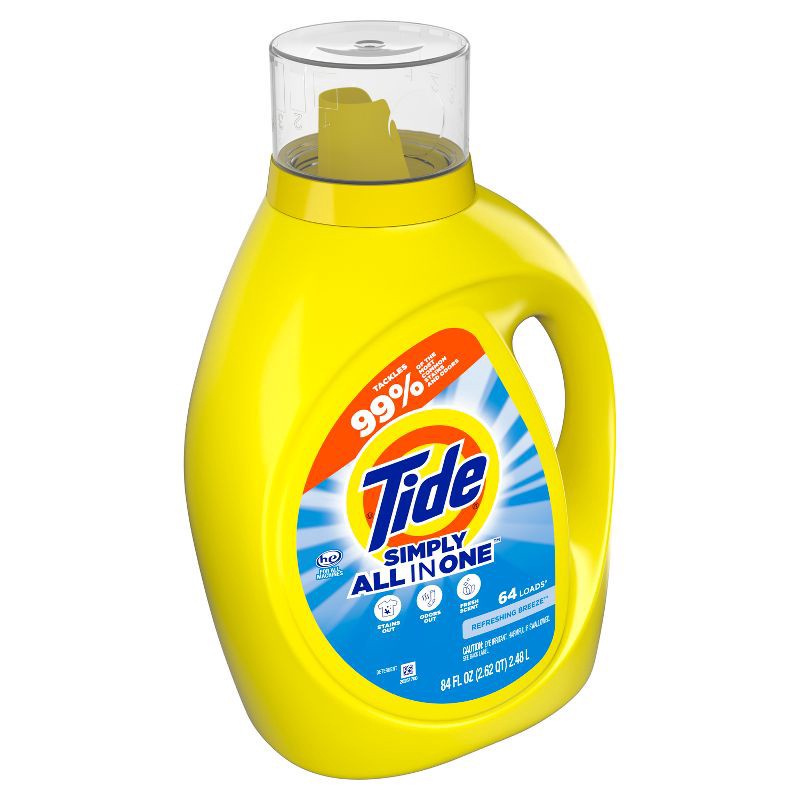 slide 8 of 9, Tide Simply Refreshing Breeze Clean & Fresh HE Liquid Laundry Detergent 64 Loads - 84 fl oz, 84 fl oz