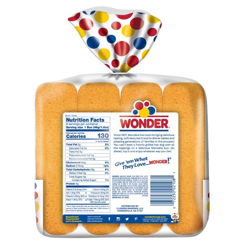slide 12 of 16, Wonder White Hot Dog Buns - 13oz/8ct, 8 ct; 13 oz