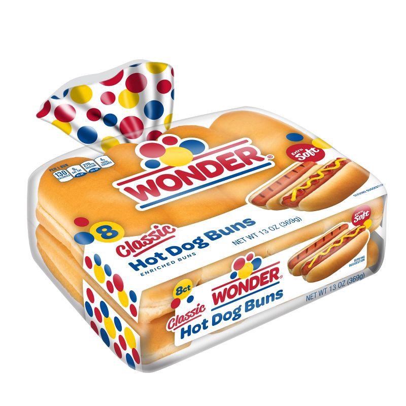 slide 13 of 16, Wonder White Hot Dog Buns - 13oz/8ct, 8 ct; 13 oz