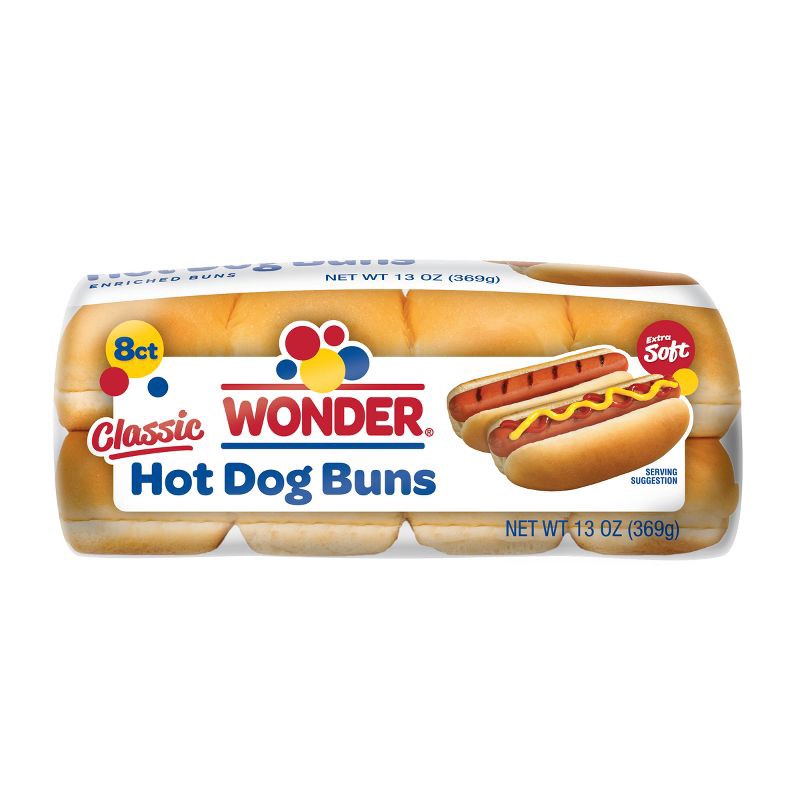 slide 15 of 16, Wonder White Hot Dog Buns - 13oz/8ct, 8 ct; 13 oz