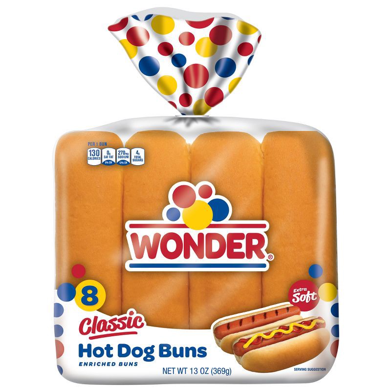 slide 1 of 16, Wonder White Hot Dog Buns - 13oz/8ct, 8 ct; 13 oz