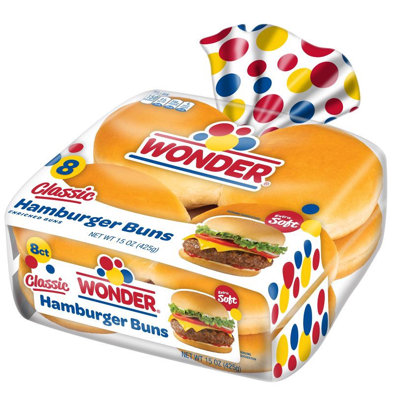 slide 14 of 16, Wonder Classic Extra Soft Hamburger Buns - 15oz/8ct, 8 ct; 15 oz