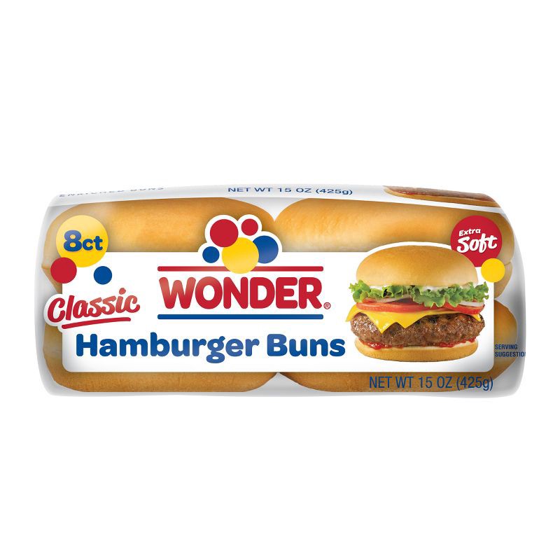 slide 15 of 16, Wonder Classic Extra Soft Hamburger Buns - 15oz/8ct, 8 ct; 15 oz