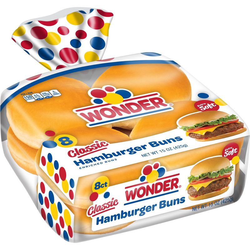 slide 5 of 10, Wonder White Hamburger Buns - 12oz/8ct, 8 ct; 12 oz