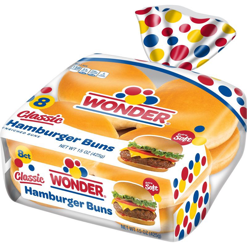 slide 6 of 10, Wonder White Hamburger Buns - 12oz/8ct, 8 ct; 12 oz