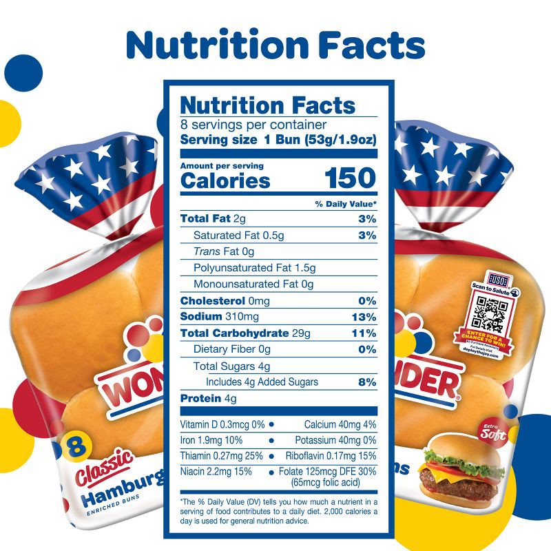 slide 7 of 16, Wonder Classic Extra Soft Hamburger Buns - 15oz/8ct, 8 ct; 15 oz