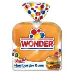 Wonder Classic Extra Soft Hamburger Buns - 15oz/8ct: No Certified Synthetic Colors, No High Fructose Corn Syrup, Plain