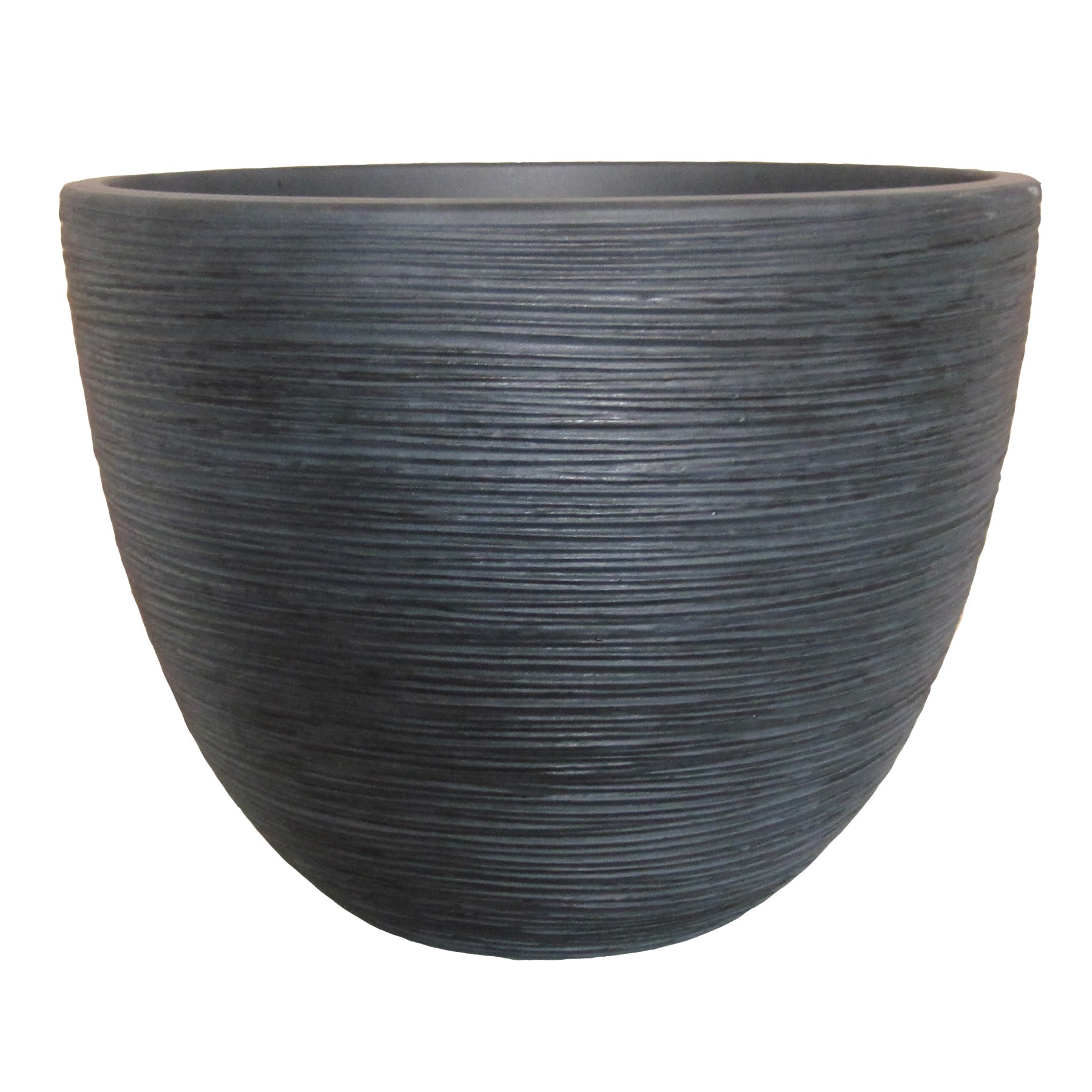 slide 1 of 6, allen + roth Round 19.72-in W x 19.72-in L Black Resin Indoor/Outdoor Planter, 1 ct