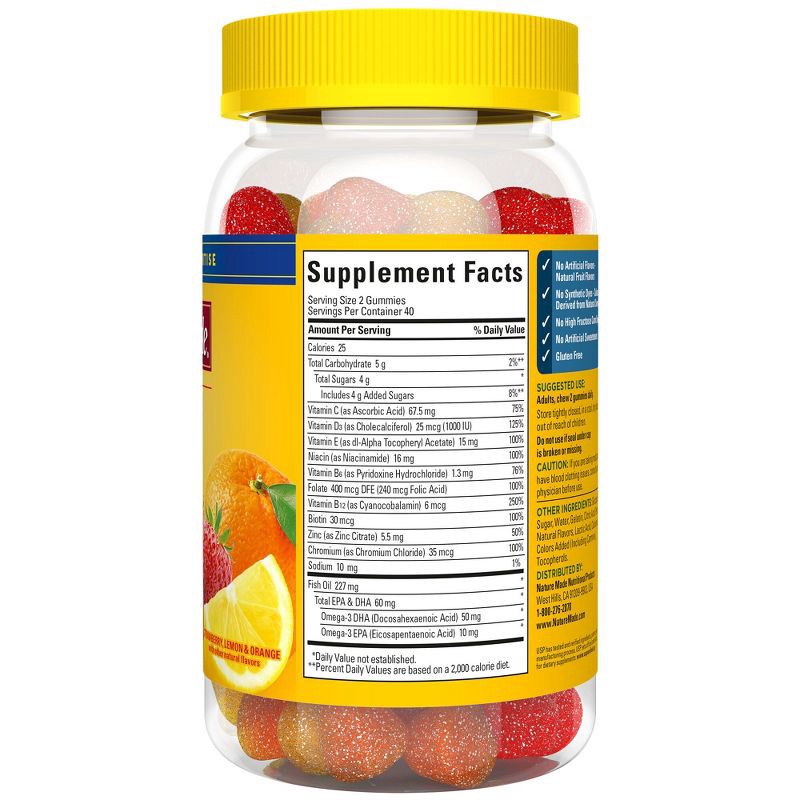 slide 2 of 9, Nature Made Multi for Him Plus Omega-3 Men's Multivitamin Gummies - 80ct, 80 ct