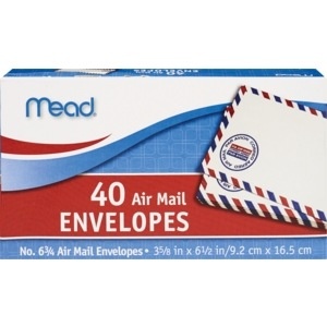 slide 1 of 1, Mead Air Mail Envelopes, 26 ct