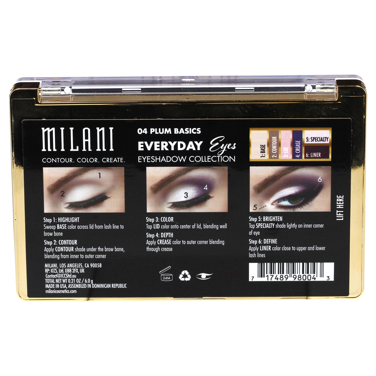 slide 3 of 3, Milani Cosmetics Milani Everyday Eyes Eyeshadow Collection 04 Plum Basics, 0.21 oz