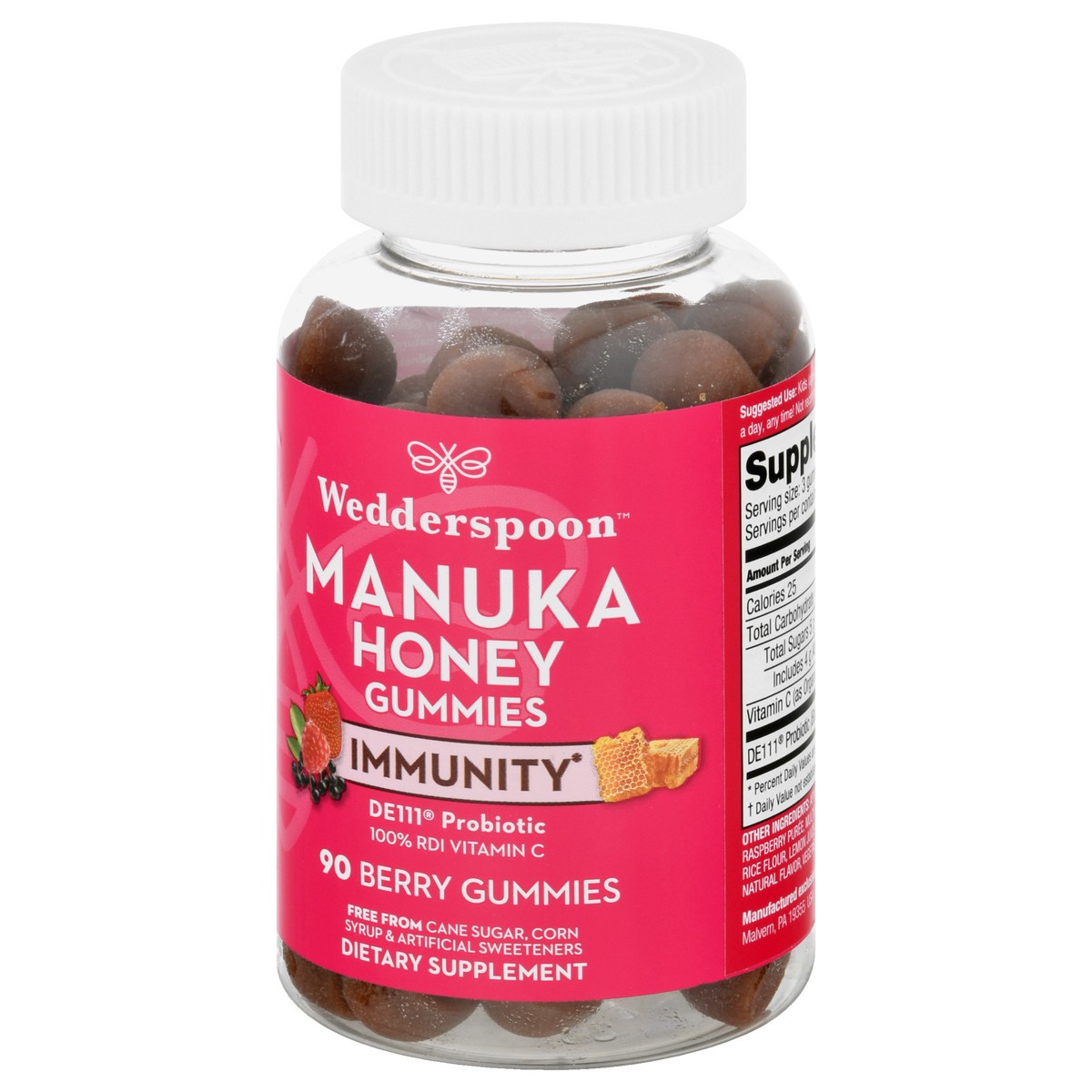 slide 3 of 9, Wedderspoon Immunity Manuka Gummies Berry, 90 ct