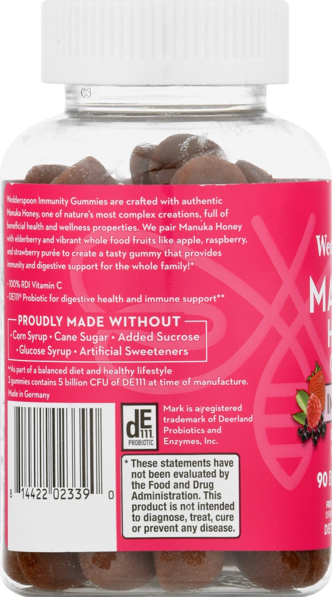 slide 7 of 9, Wedderspoon Immunity Manuka Gummies Berry, 90 ct