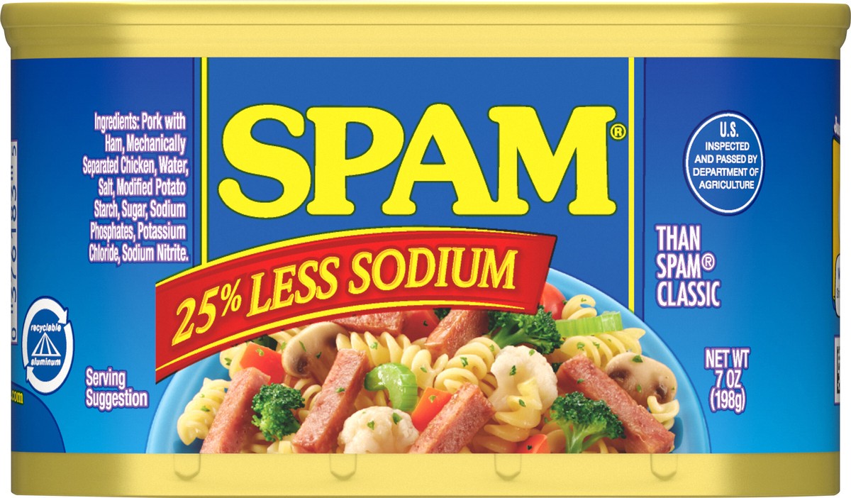slide 10 of 11, SPAM Less Sodium, 7 oz