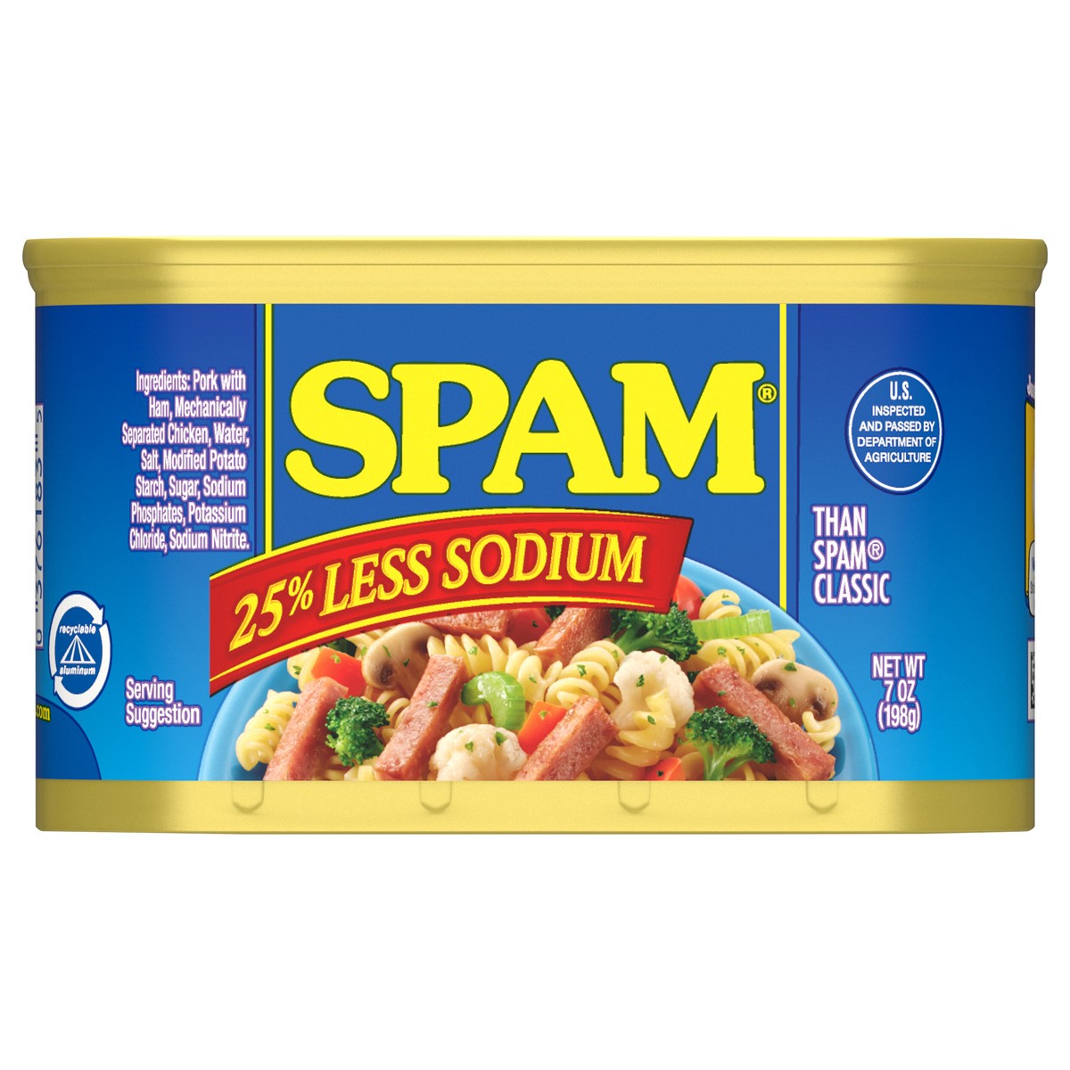 slide 1 of 11, SPAM Less Sodium, 7 oz