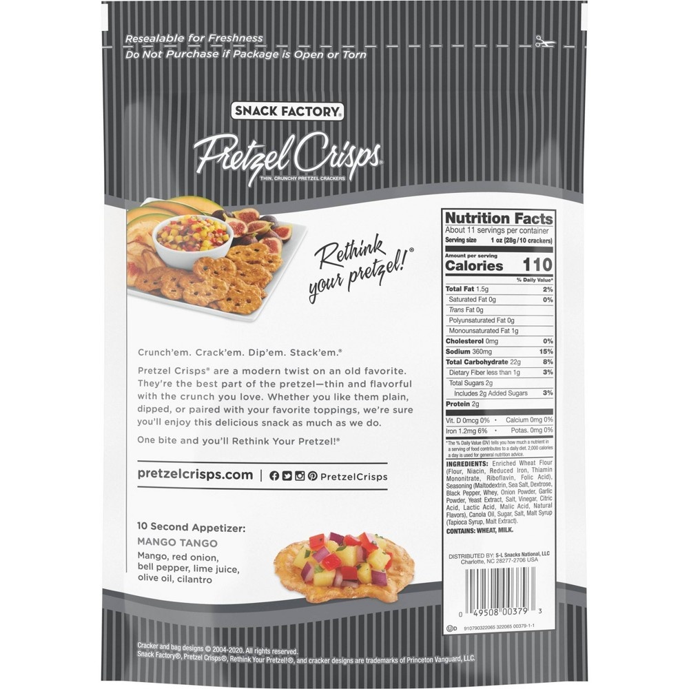 slide 2 of 9, Snack Factory Pretzel Crisps Salt & Pepper, 11.25 oz