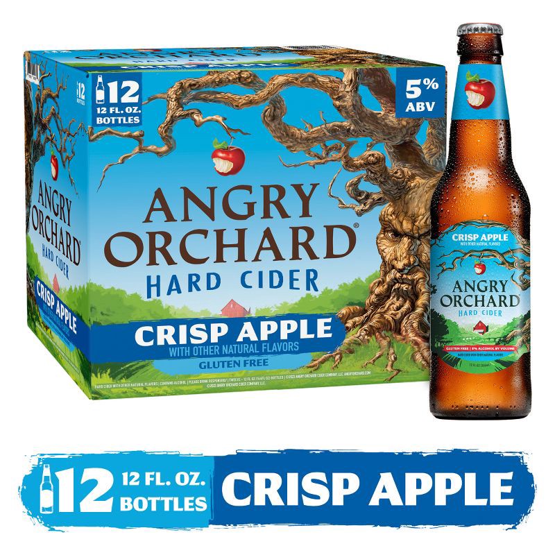 slide 3 of 8, Angry Orchard Crisp Apple Hard Cider - 12pk/12 fl oz Bottles, 12 ct; 12 fl oz