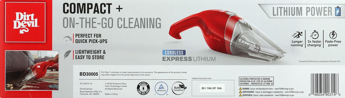 slide 5 of 9, Dirt Devil Express Lithium Cordless Handheld Vacuum 1 ea, 1 ct