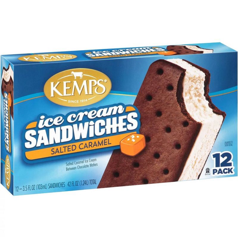 slide 2 of 5, Kemps Salty Caramel Ice Cream Sandwich - 12pk, 12 ct