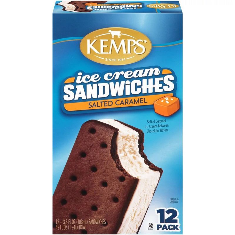 slide 5 of 5, Kemps Salty Caramel Ice Cream Sandwich - 12pk, 12 ct
