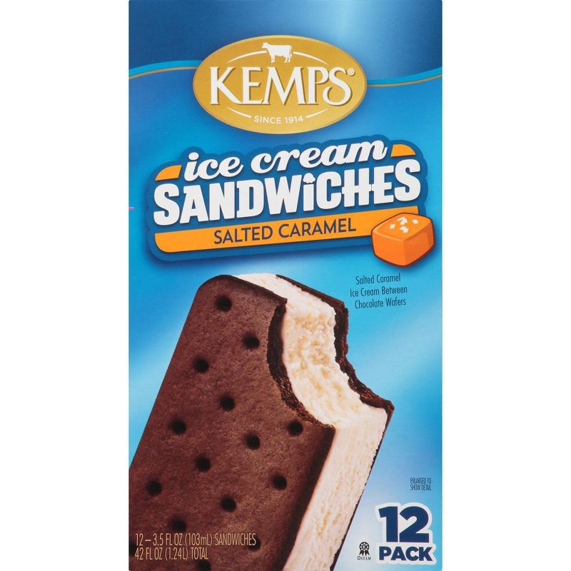 slide 1 of 5, Kemps Salty Caramel Ice Cream Sandwich - 12pk, 12 ct