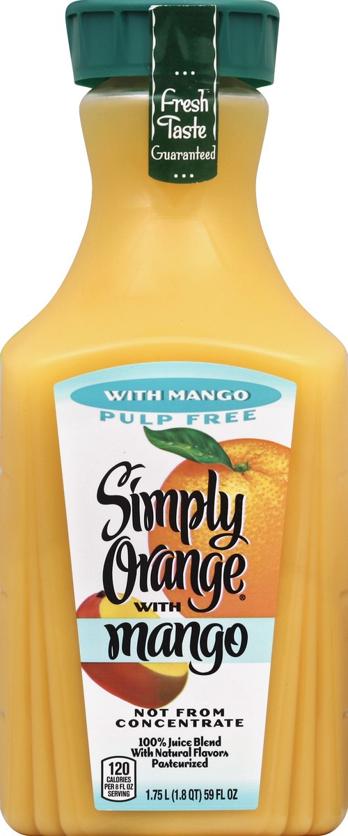 Simply Orange Pulp Free Juice Bottle, 52 Fl Oz