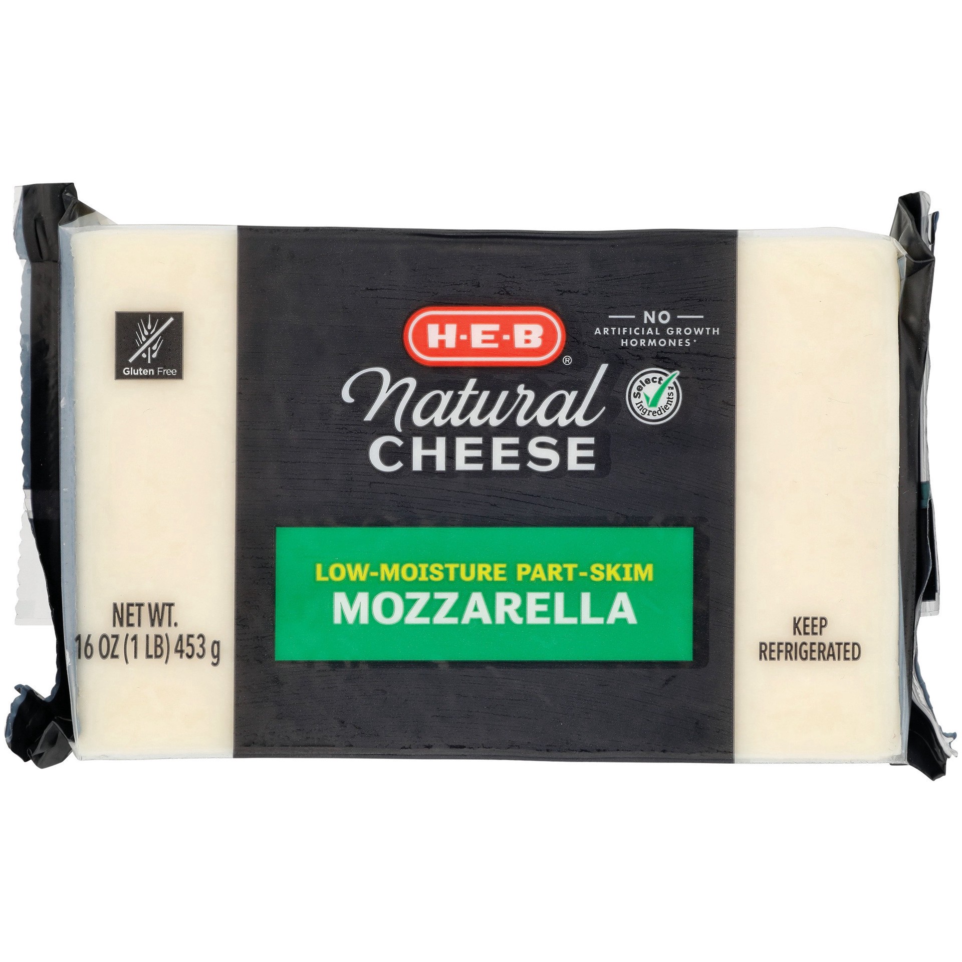 slide 1 of 1, H-E-B Mozzarella Cheese, 16 oz