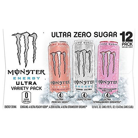 slide 1 of 1, Monster Ultra Zero Sugar Variety Pack- 192 fl oz, 192 fl oz