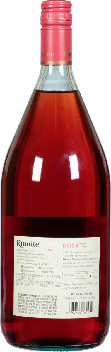slide 11 of 12, Riunite Rose Wine Rosato 1.5 l, 1.50 liter
