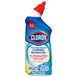 Clorox Clinging Bleach Gel Crisp Lemon Toilet Bowl Cleaner 24 fl oz