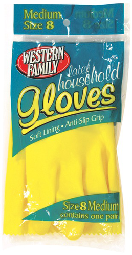 slide 1 of 1, Western Family Household Gloves Medium, 1 ct