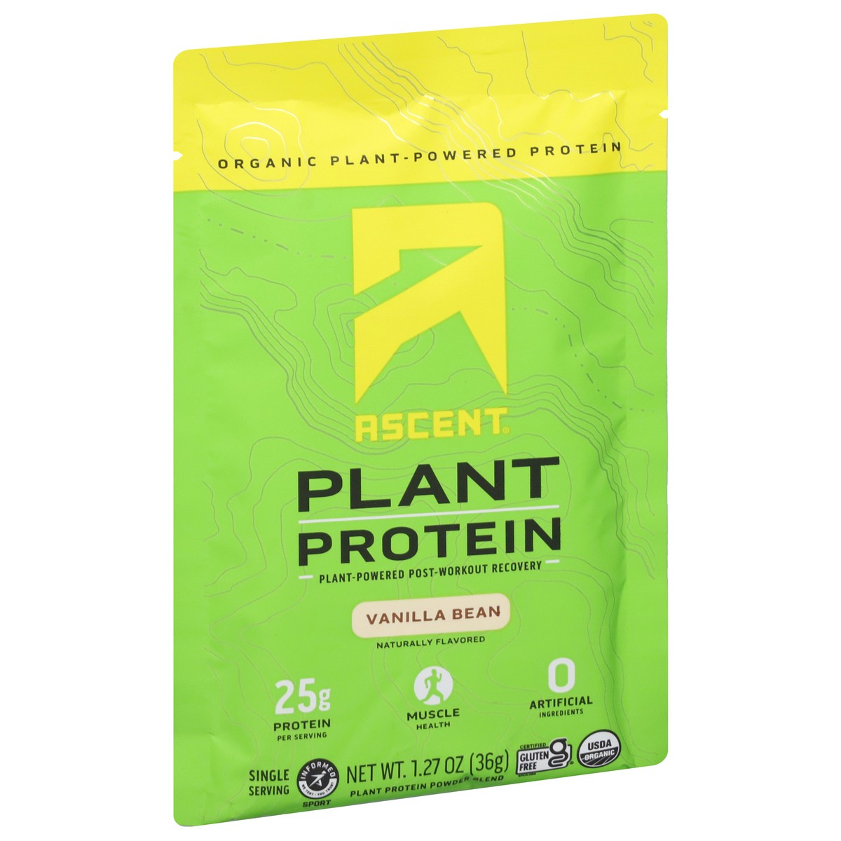 slide 2 of 14, Ascent Organic Vanilla Bean Plant Protein Powder Blend 1.27 oz, 1.27 oz