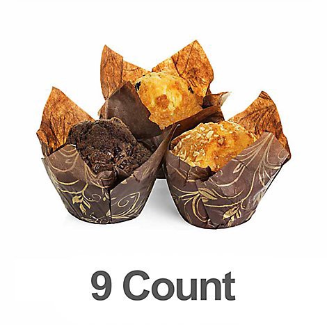 slide 1 of 1, Bakery Muffins Variety Ztf 9 Count - Each, 9 ct