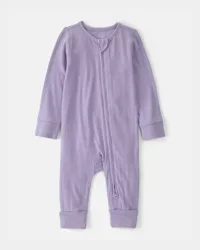 Carters Baby Girl 2-Way Zip PurelySoft Sleep & Play Pajama - Purple Purple PRE