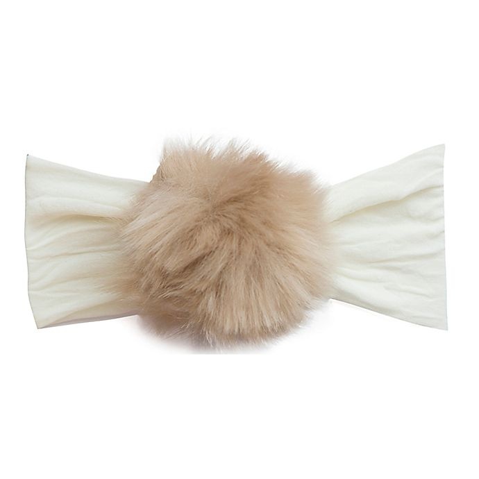 slide 1 of 1, Baby Bling Faux Rabbit Fur Headband - Ivory/Camel, 1 ct