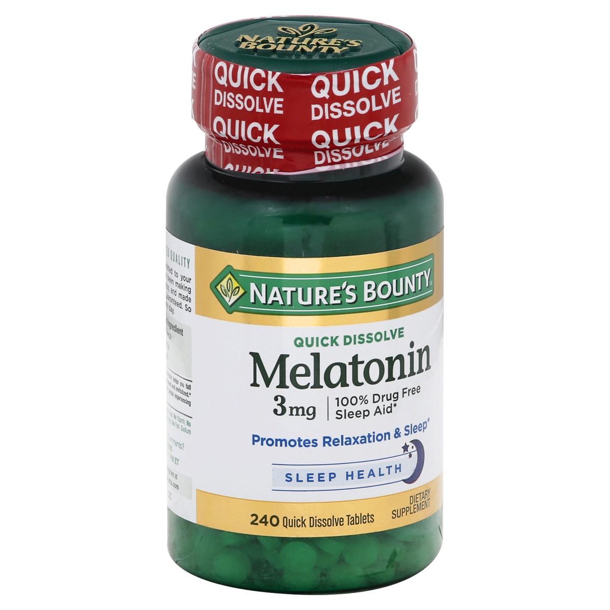 slide 2 of 9, Nature's Bounty Triple Strength Melatonin, 3 mg, 240 ct