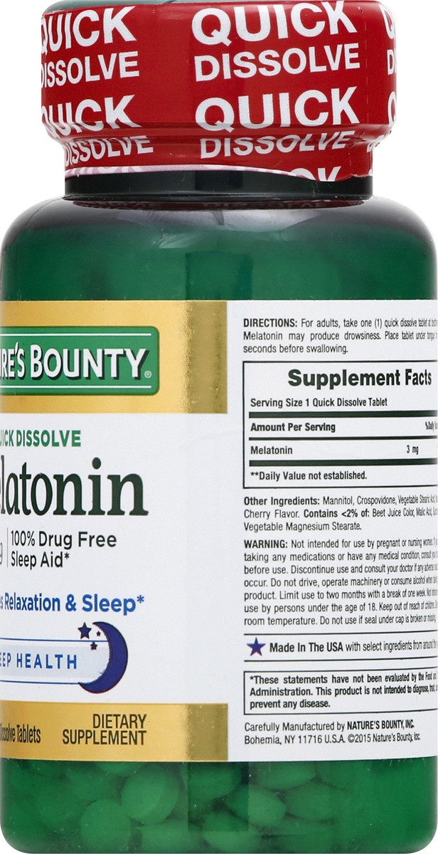 slide 3 of 9, Nature's Bounty Triple Strength Melatonin, 3 mg, 240 ct