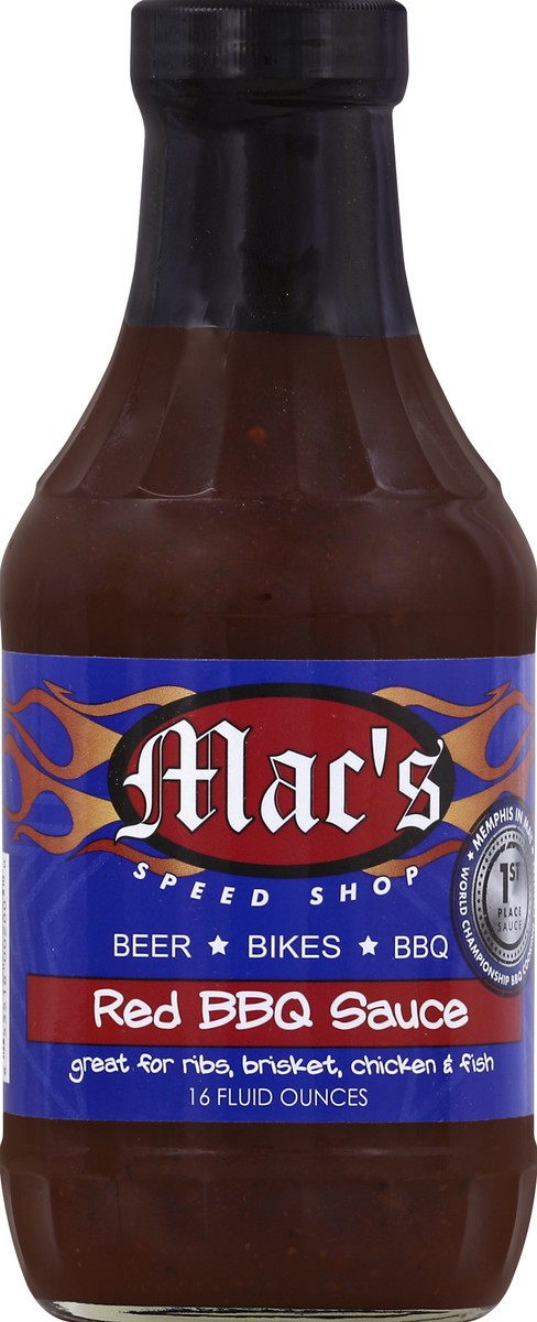 slide 1 of 6, Mac's BBQ Sauce 16 oz, 16 oz