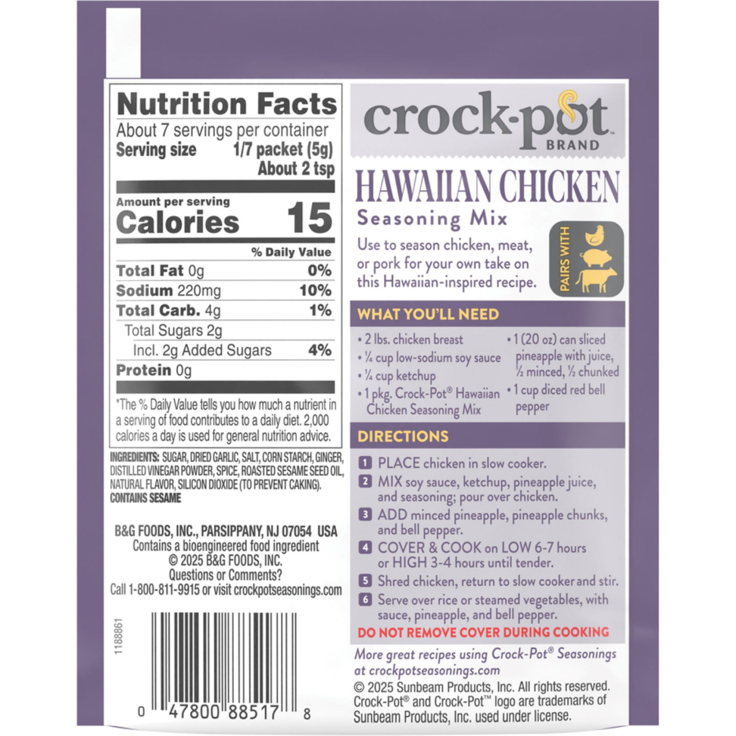 slide 2 of 2, Crock-Pot Hawaiian Chicken Seasoning Mix, 1.25 oz