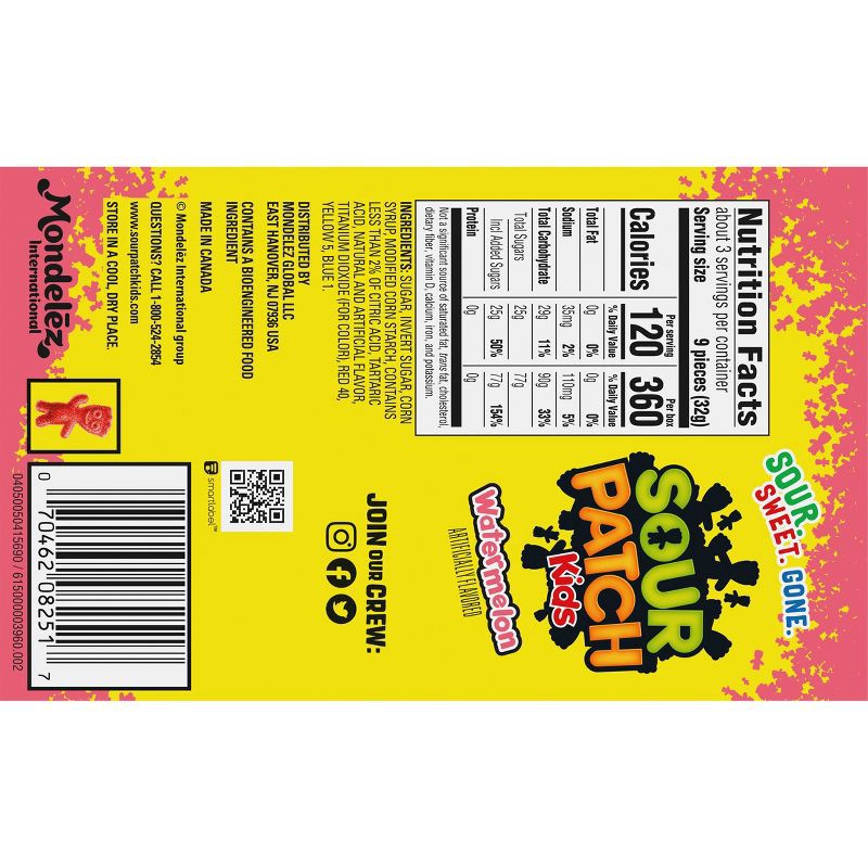 slide 6 of 11, Sour Patch Kids Watermelon Soft & Chewy Candy - 3.5oz, 3.5 oz