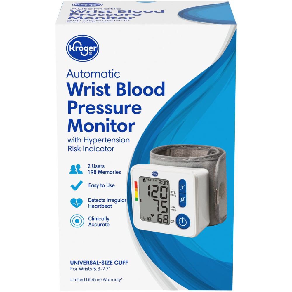 slide 1 of 5, Kroger Automatic Wrist Blood Pressure Monitor, 1 ct