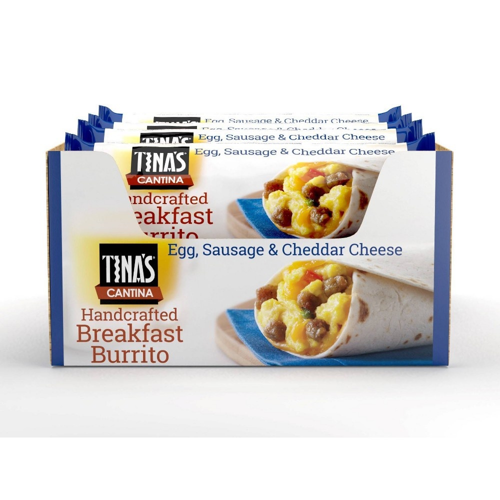 slide 2 of 2, Tina's Breakfast Burrito Handcrafted Egg Sausage & Cheddar Cheese, 4 oz